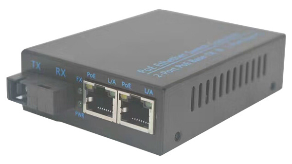 poe+ media converter 2tp+1fx